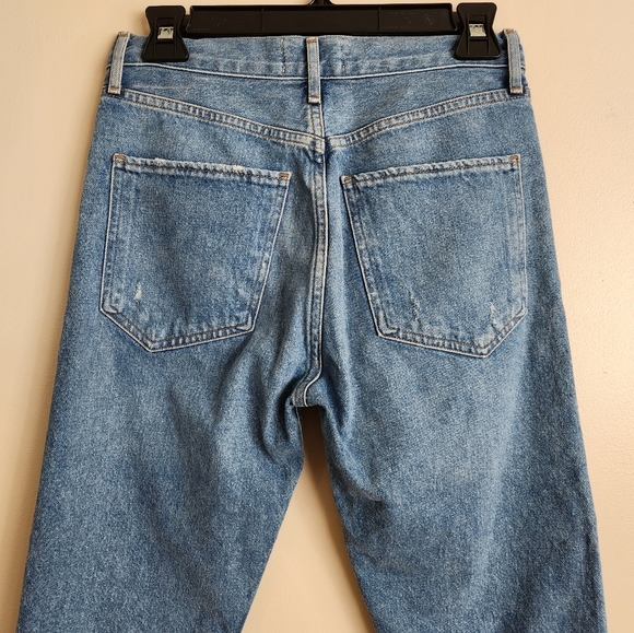 AGOLDE Revolve "Jamie" Distressed High Rise Straight in Arrival Wash Size 25 - Picture 10 of 16